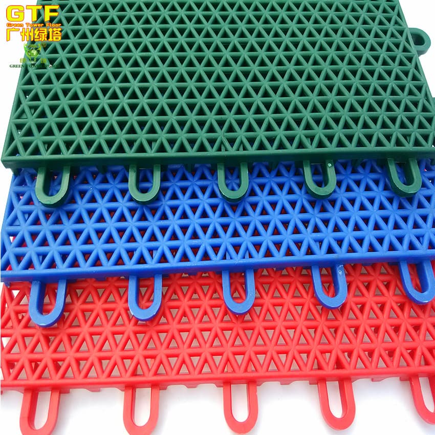 Anti_slip Plastic Interlocking Tiles For Badminton Court